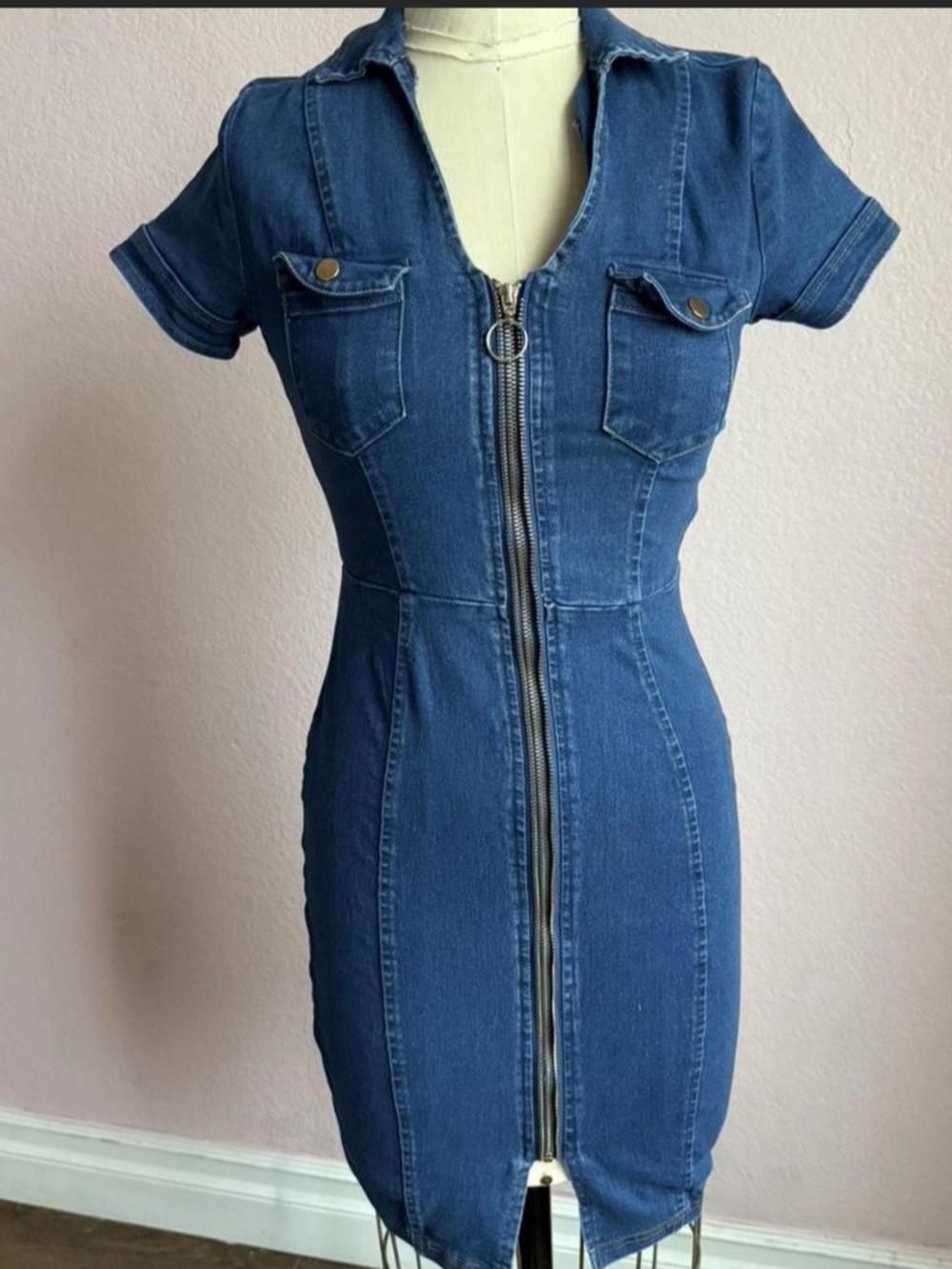 Haute Monde Dark Blue Denim  Dress